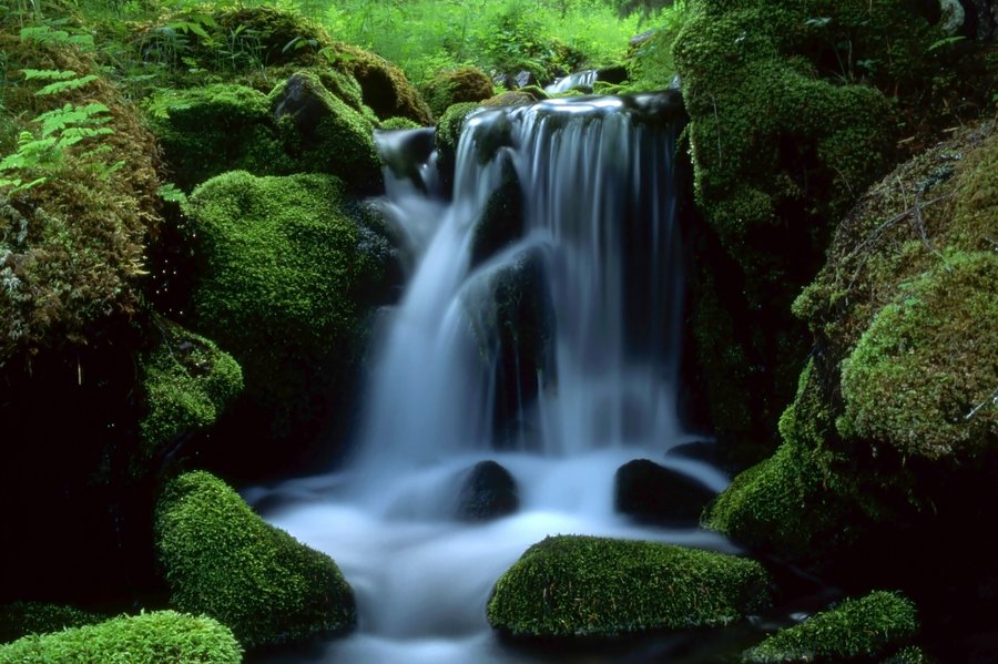 Een waterval vol levenskracht, alsof licht naar beneden stroomt